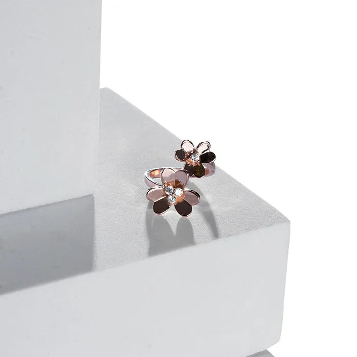 Twin Blossom Elegance Ring - Touch925