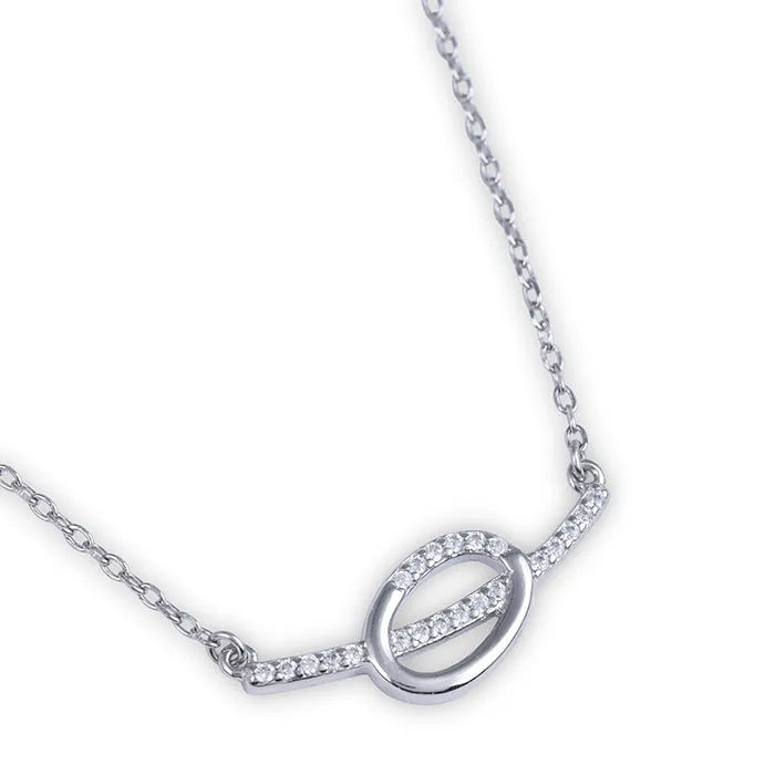 Silver Bar CZ Chain Locket - Touch925