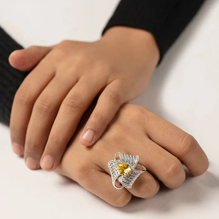 Sunburst Radiance Silver Ring - Touch925