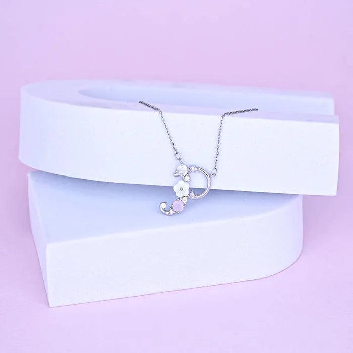 Floral 'P' Letter Chain Locket - Touch925