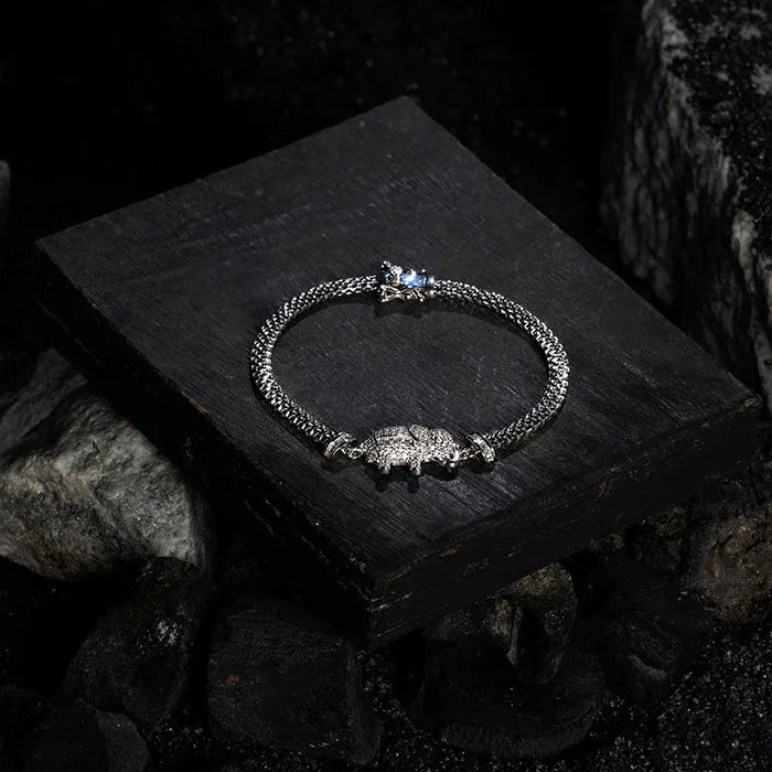 Majestic Elephant CZ Silver Bracelet - Touch925