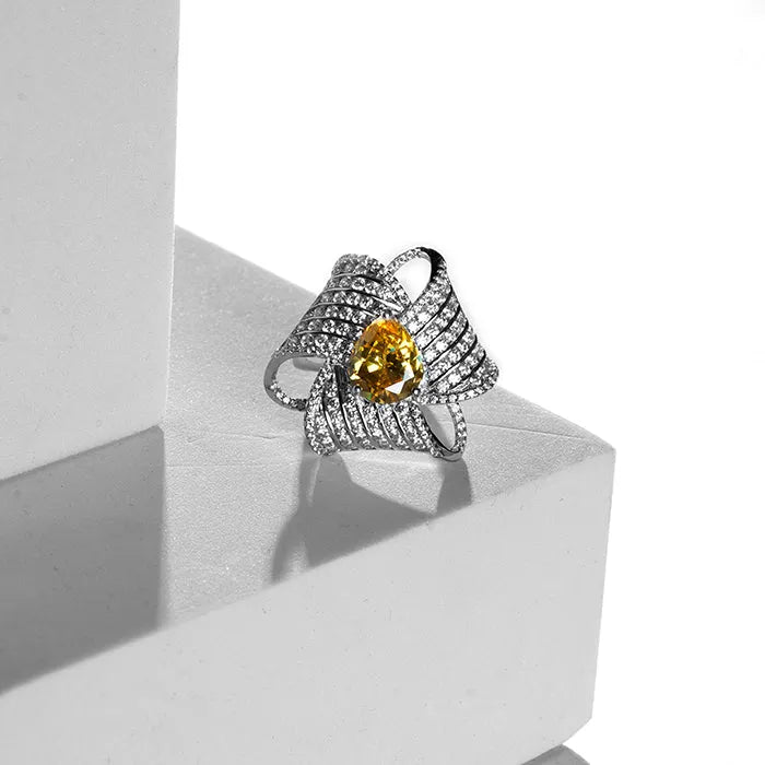 Sunburst Radiance Silver Ring - Touch925