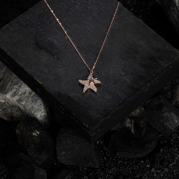 Rose Gold Star Serenity Chain Locket - Touch925