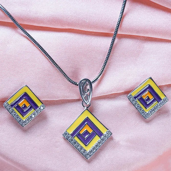 Sunny Square Delight Pendant Set - Touch925