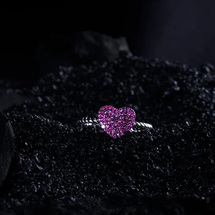 Royal Amethyst Heart Silver Ring - Touch925