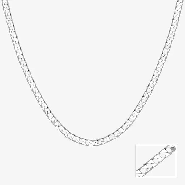 Sophisticated Versatile Silver Interlock Chain