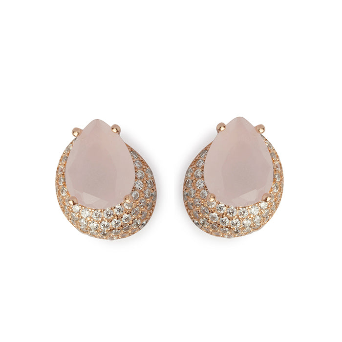 Rose Gold Blush Pink Studs - Touch925