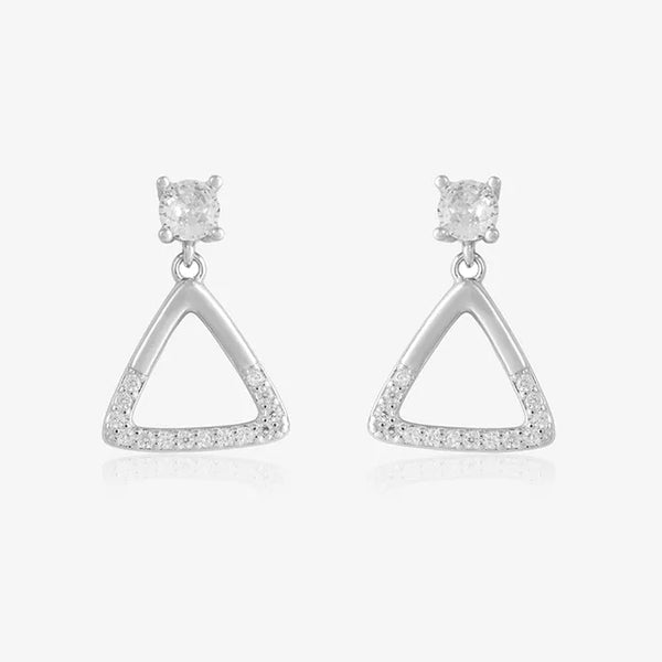 Triangular Line CZ Silver Studs - Touch925