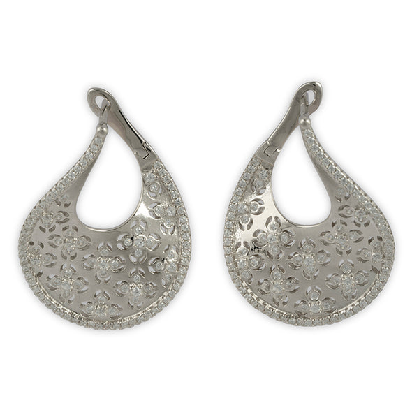 Graceful Textured Silver Earrings - Touch925