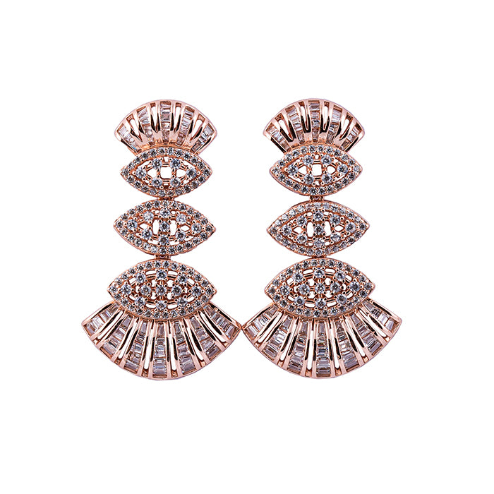 Rose Gold sparkle Earrings - Touch925