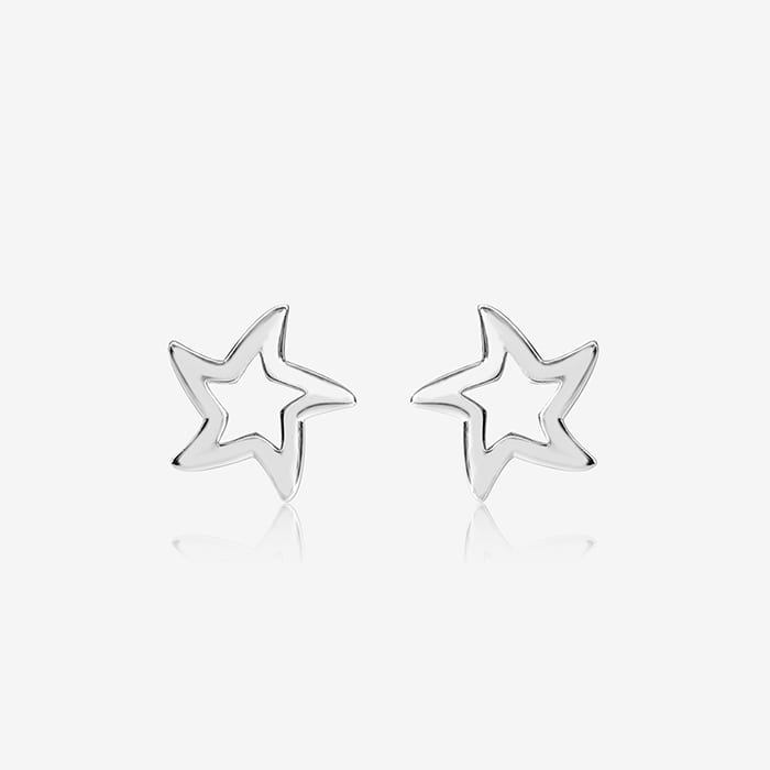 Solid Hollow Silver Star Tops