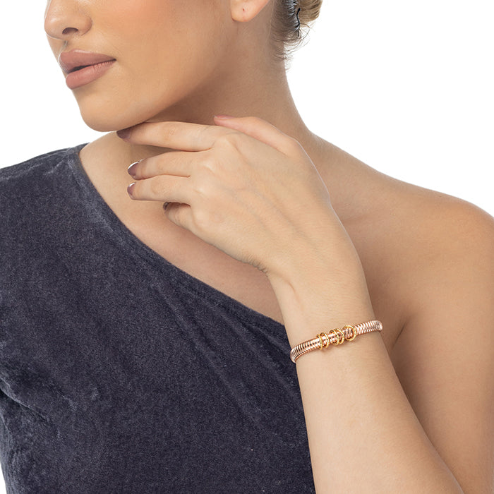 Twisted Rose Gold Charm Bracelet - Touch925
