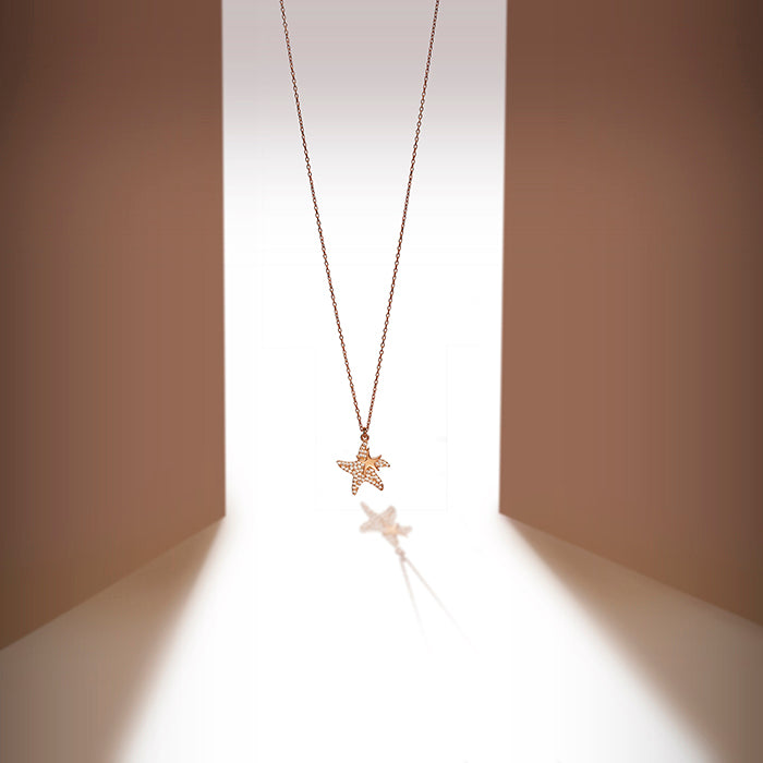 Rose Gold Star Serenity Chain Locket - Touch925