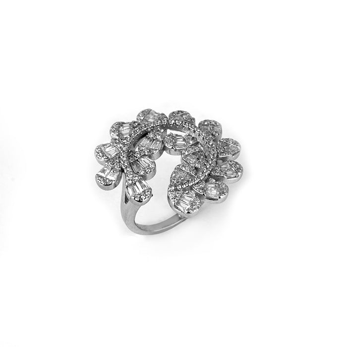 Crescent Bloom Silver Ring - Touch925