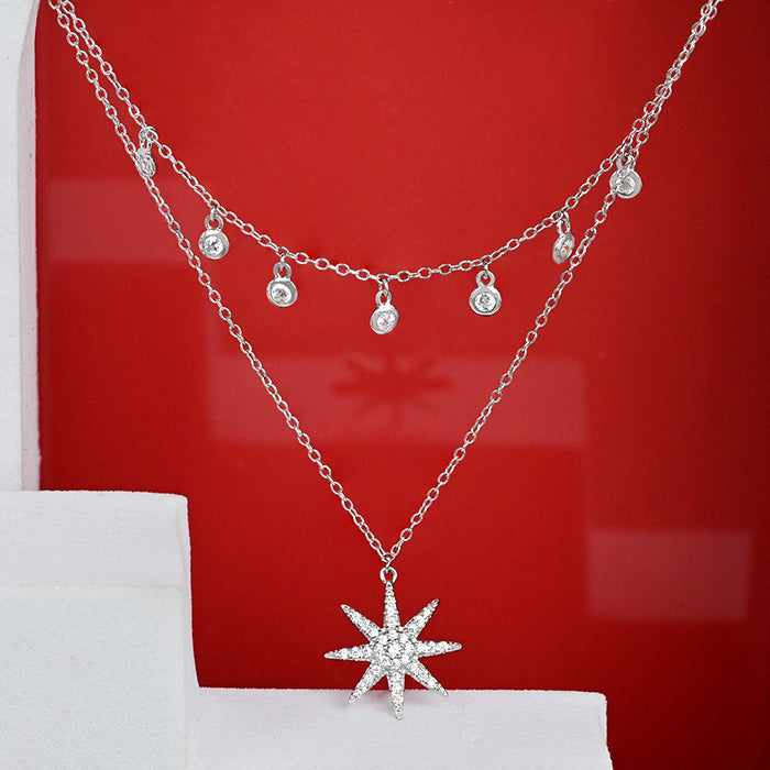 Enigmatic Eight Star Necklace - Touch925