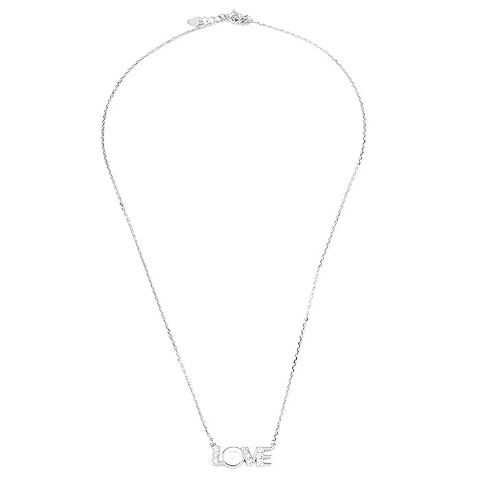 Minimalist Love CZ Studded Chain Pendant - Touch925