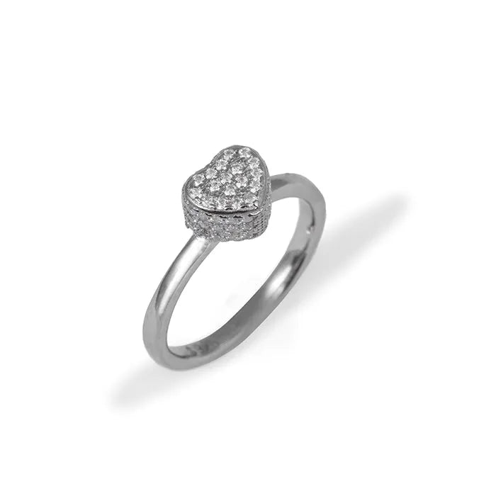 Silver Heart Affection Ring - Touch925