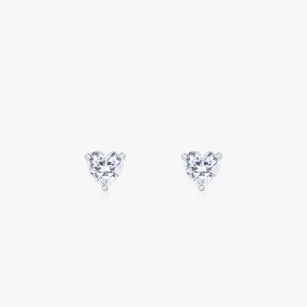 Heart Single Stone Studs