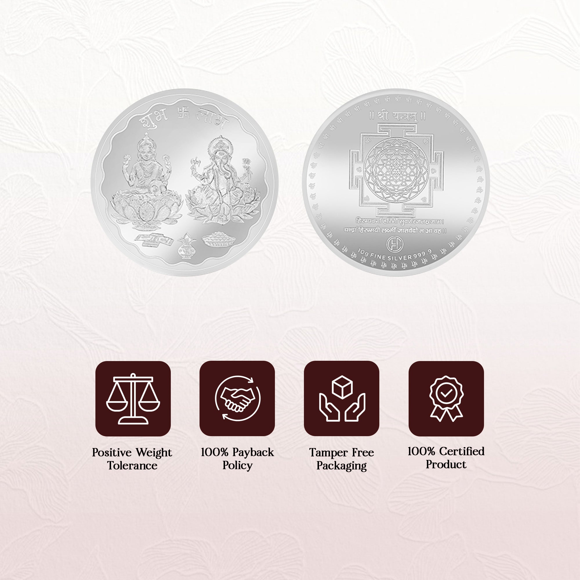 999 Silver Laxmi Ganesh Coin - 10g
