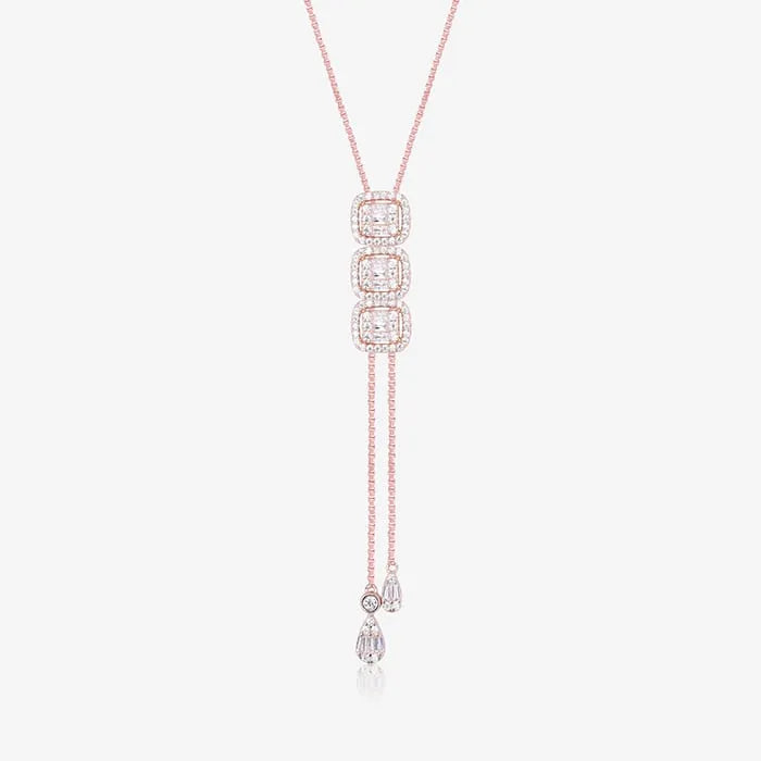 Radiant Cubic Cascade Necklace Set - Touch925