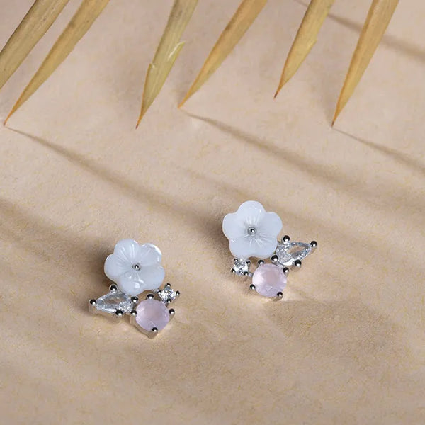 Pastel Floral Silver Stud - Touch925