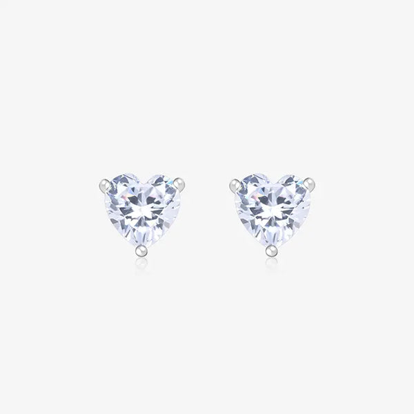 Sleek Heart Stone Studs