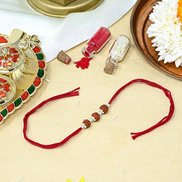 Triple Blessing Rudraksha Rakhi