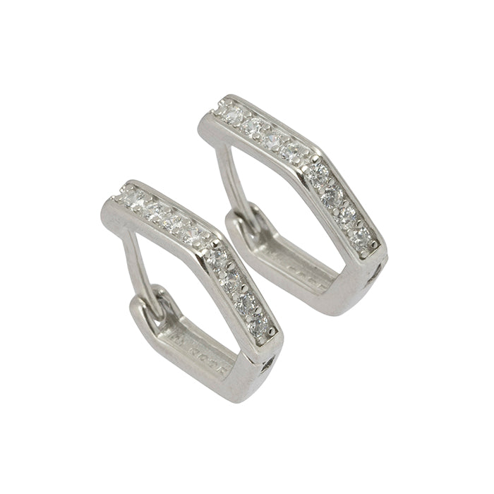 Classic Serenity CZ Silver Hoops - Touch925