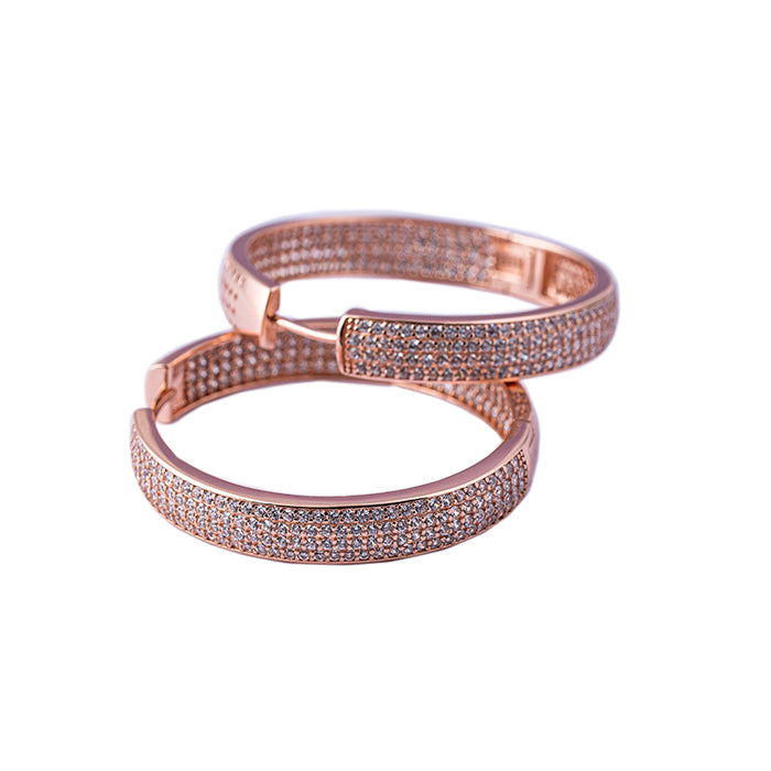Chunky CZ-Studded Hoops - Touch925