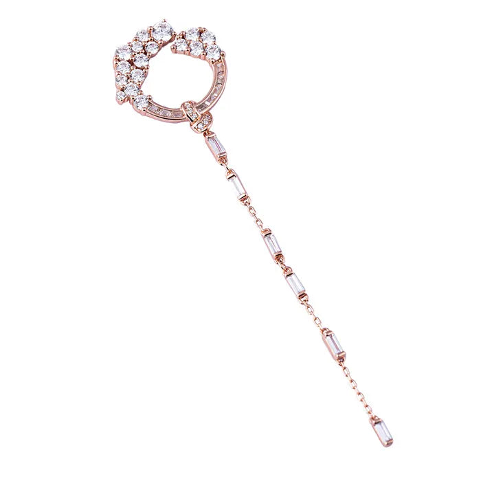 Rosegold Circular Sleek CZ Dangler - Touch925