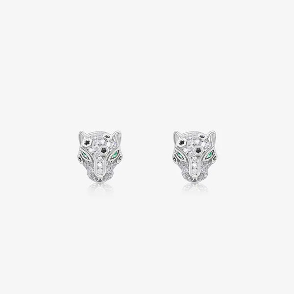 Silver Panther Studs