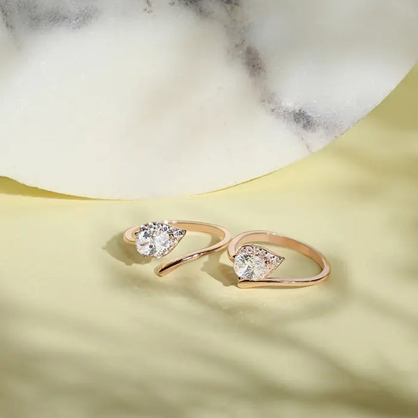 Stone Pointed Toe Rings