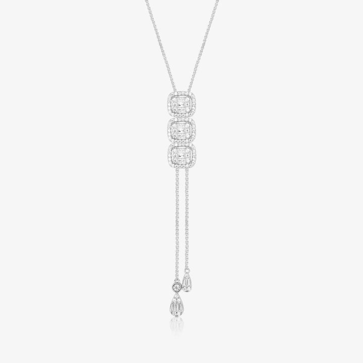 Radiant Cubic Cascade Necklace Set - Touch925