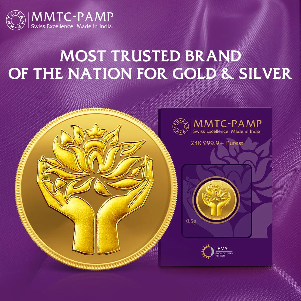 24K (999.9+) Purest 0.5 gm Lotus Gold Coin