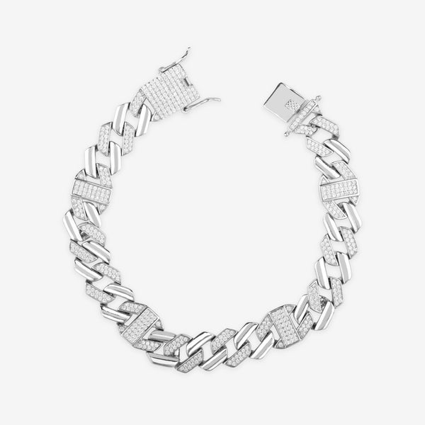 CZ Studded Silver Bracelet