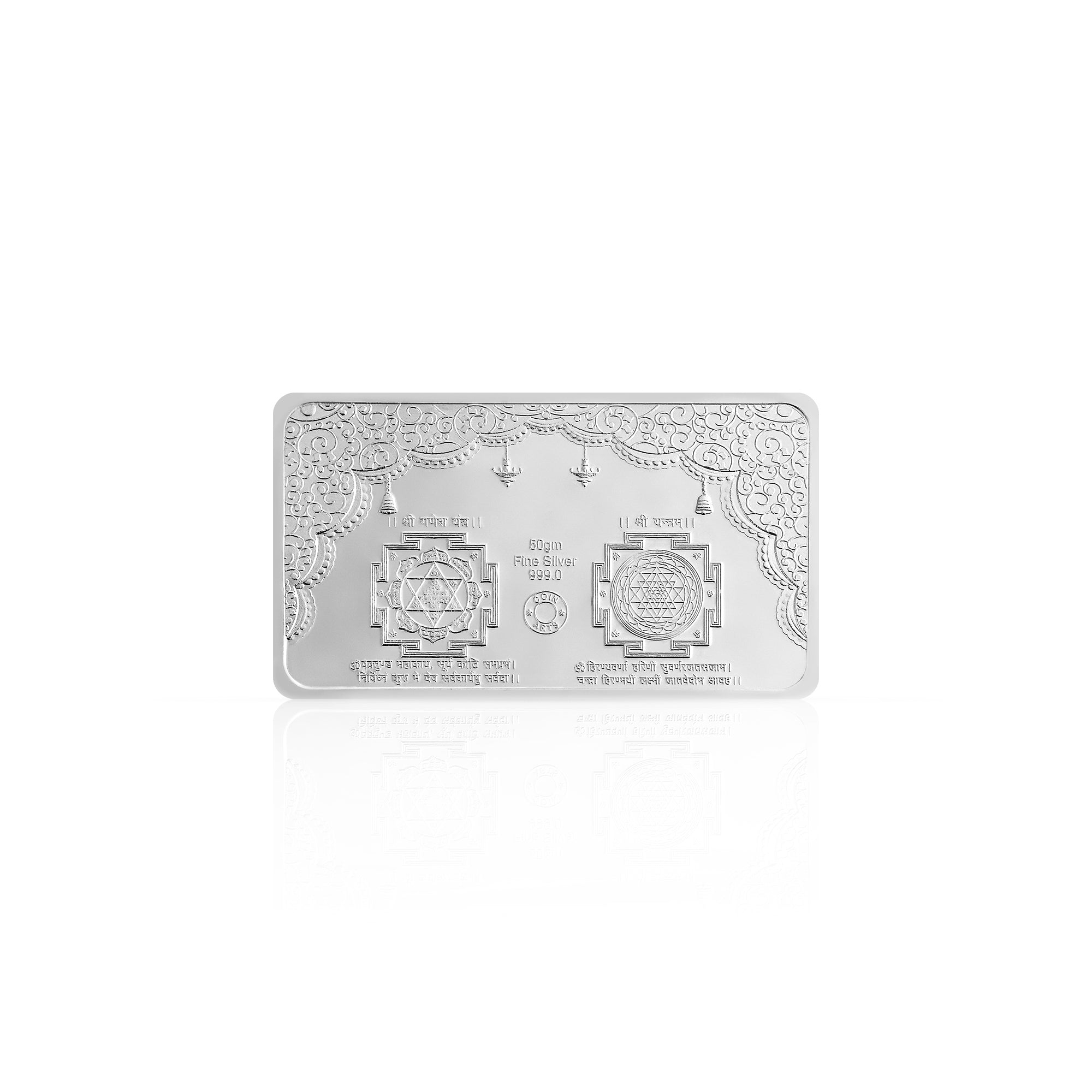 Pure 999 Silver 50g Lakshmi Ganesh Coin