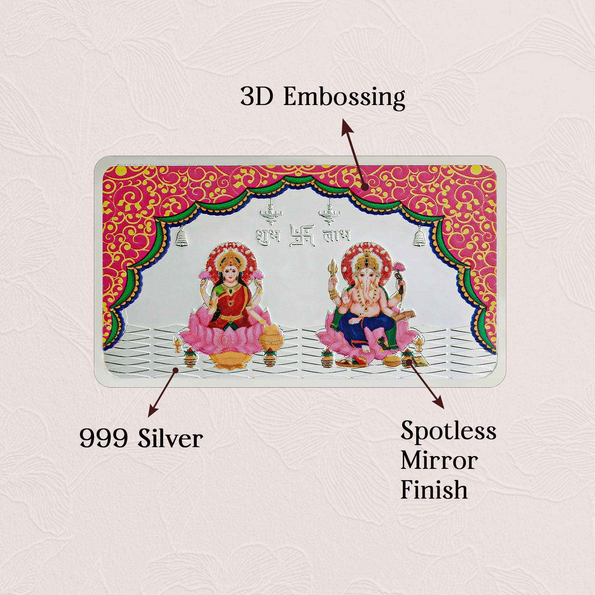 Pure 999 Silver 50g Lakshmi Ganesh Coin