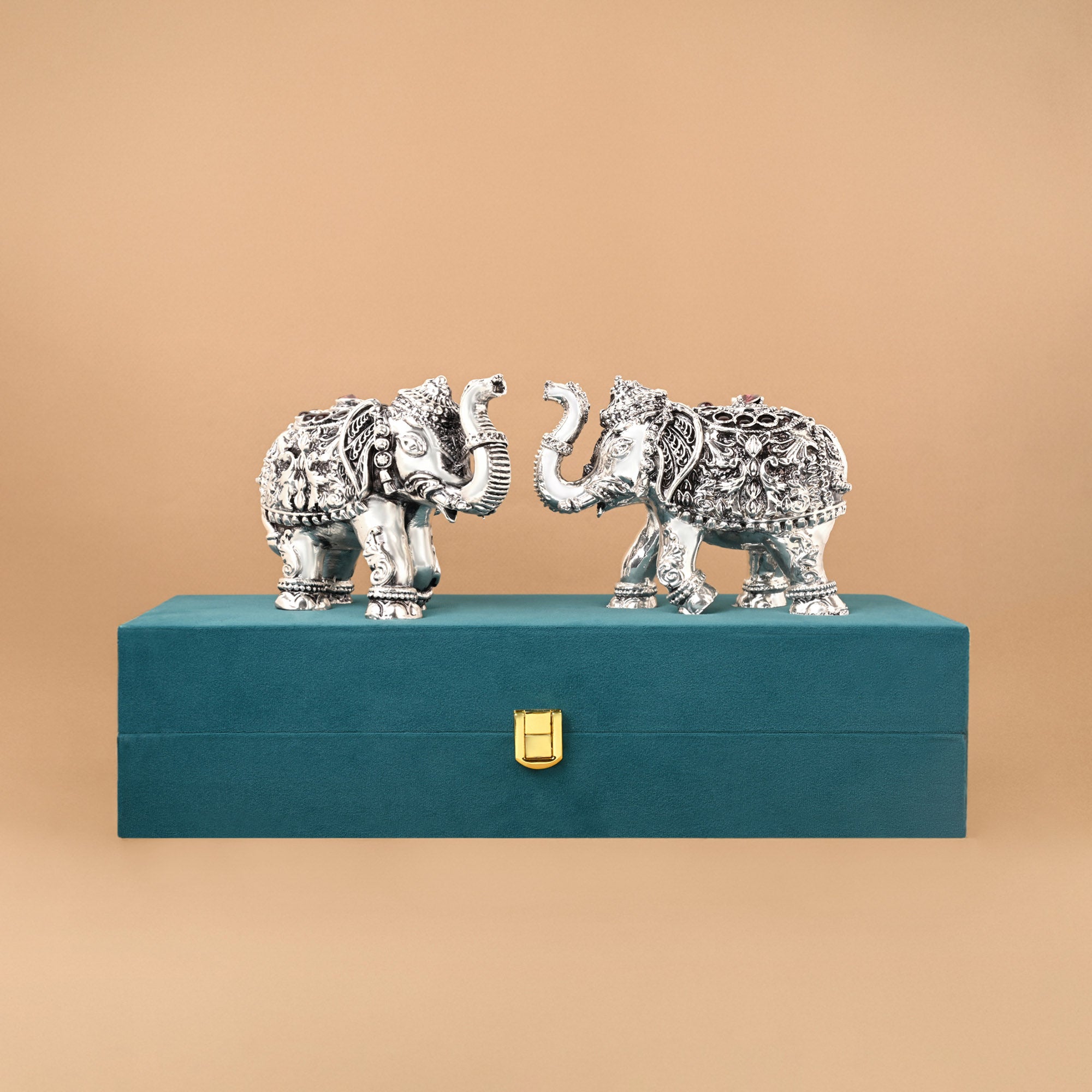 999 Silver Pair Elephant Gift Box