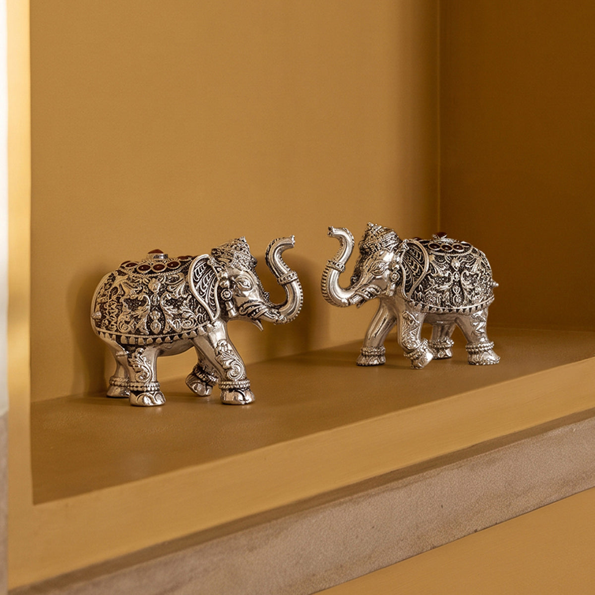 999 Silver Pair Elephant Gift Box