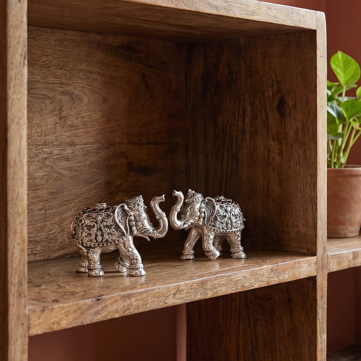 999 Silver Pair Elephant Gift Box