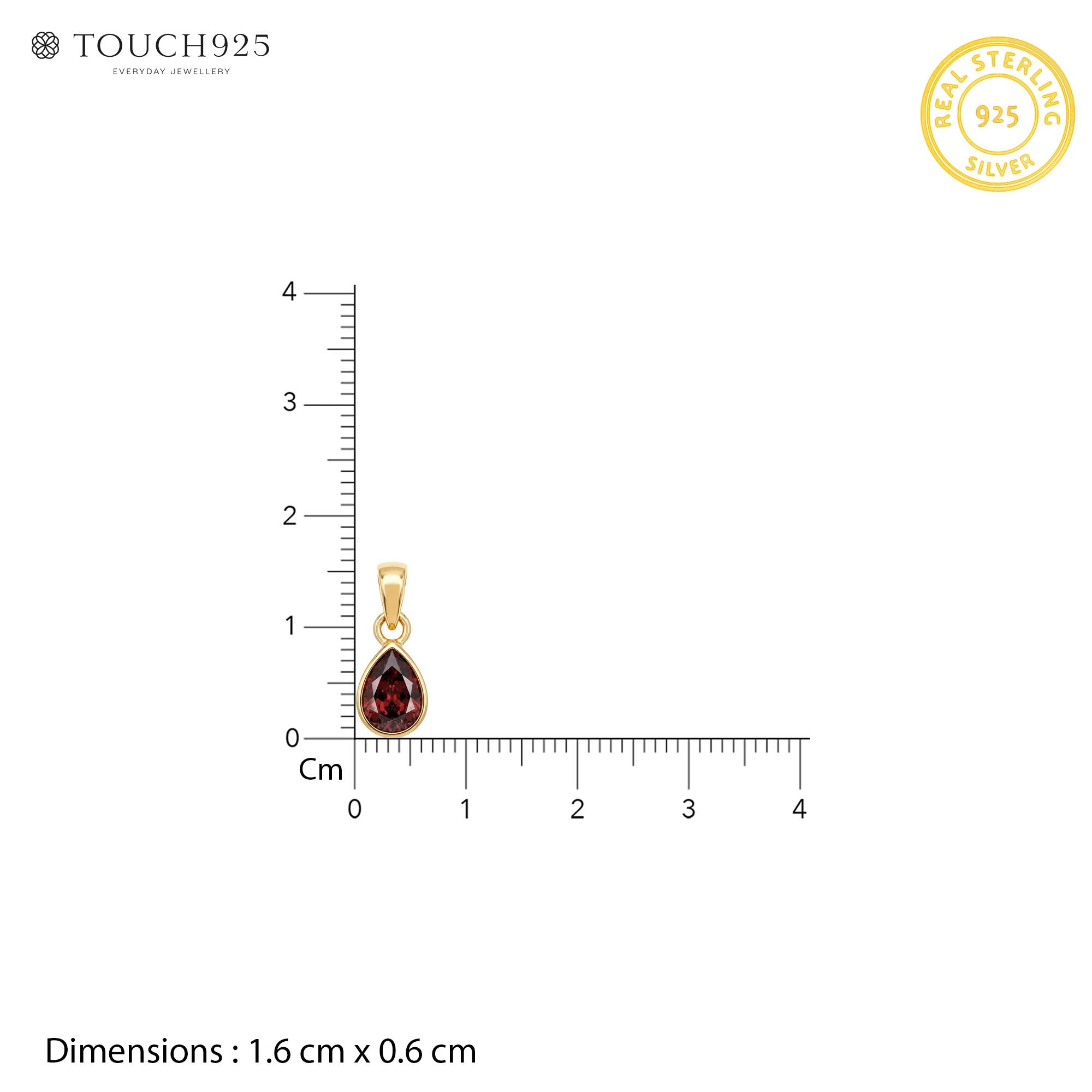 January Birthstone Silver Pendant