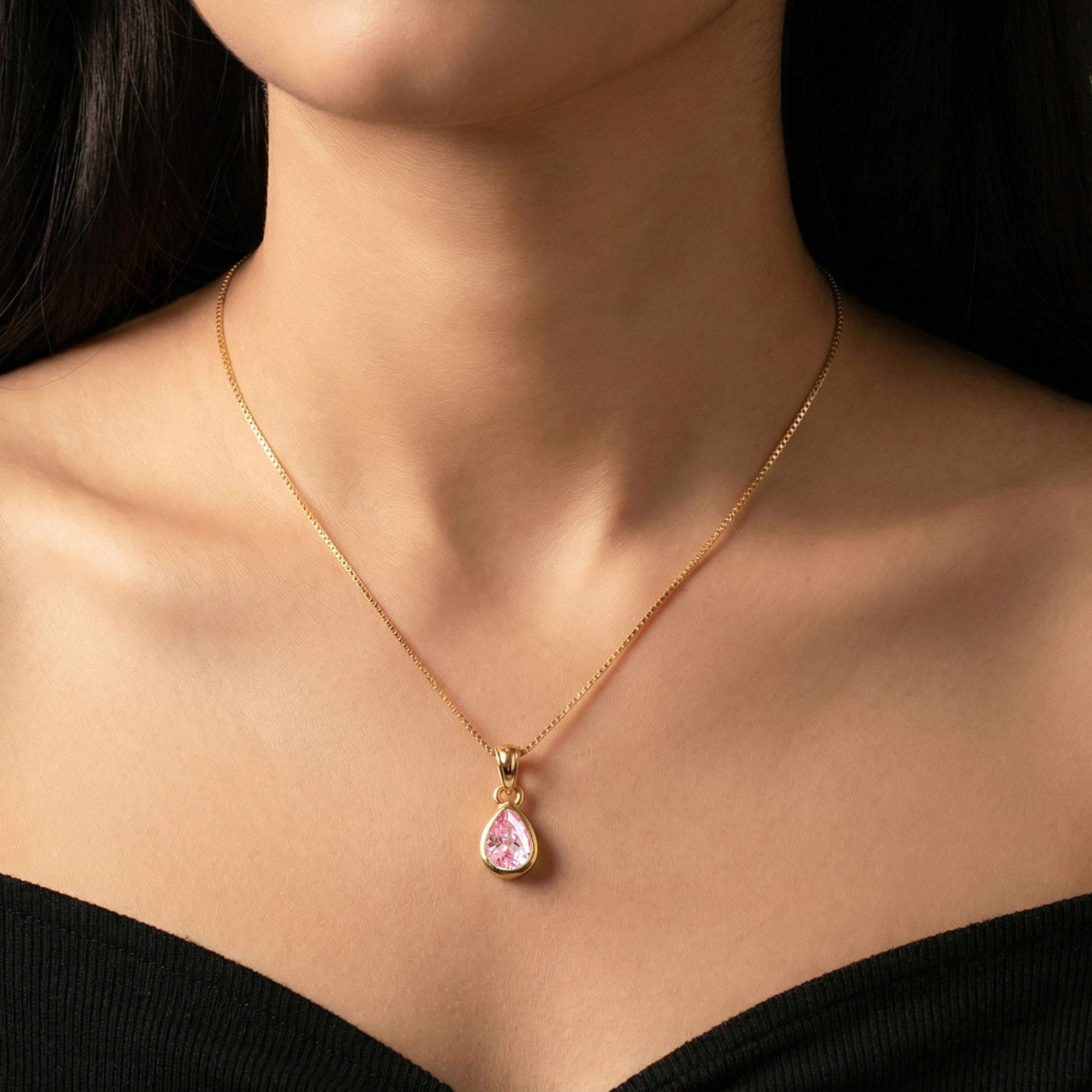 October Birthstone Silver Necklace