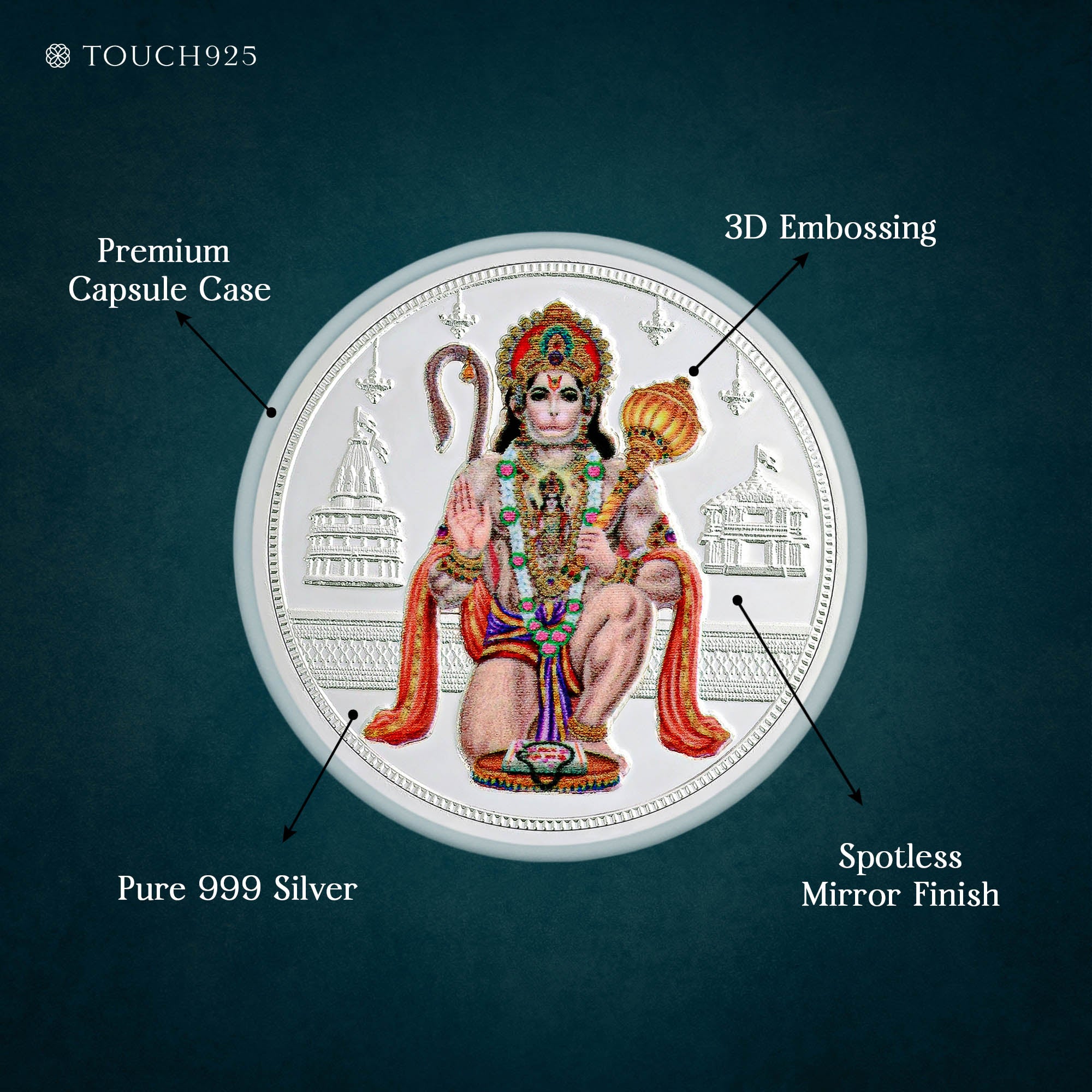 10g Hanuman Ji Pure 999 Silver Coin