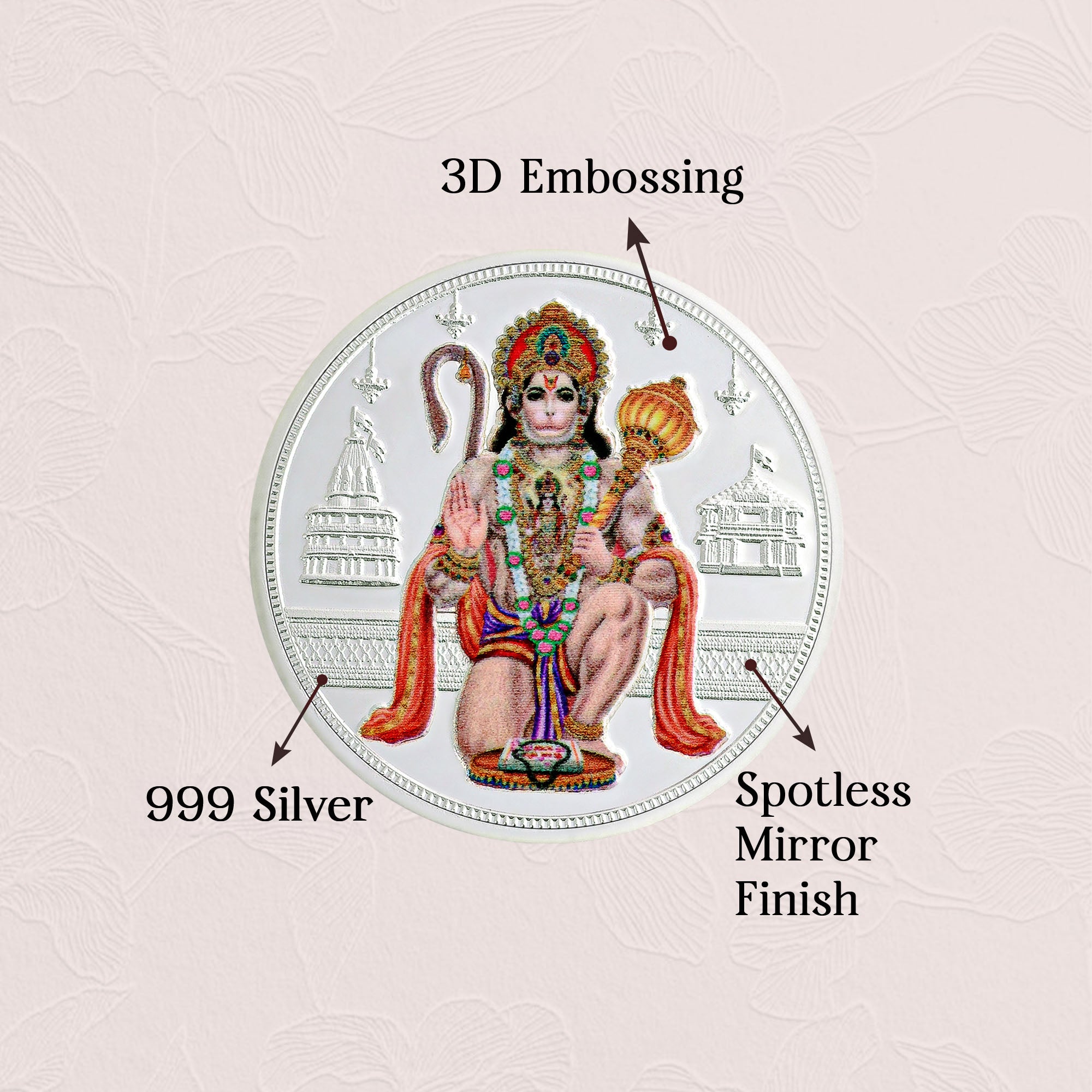 Pure 999 Silver 10g Hanuman Ji Coin