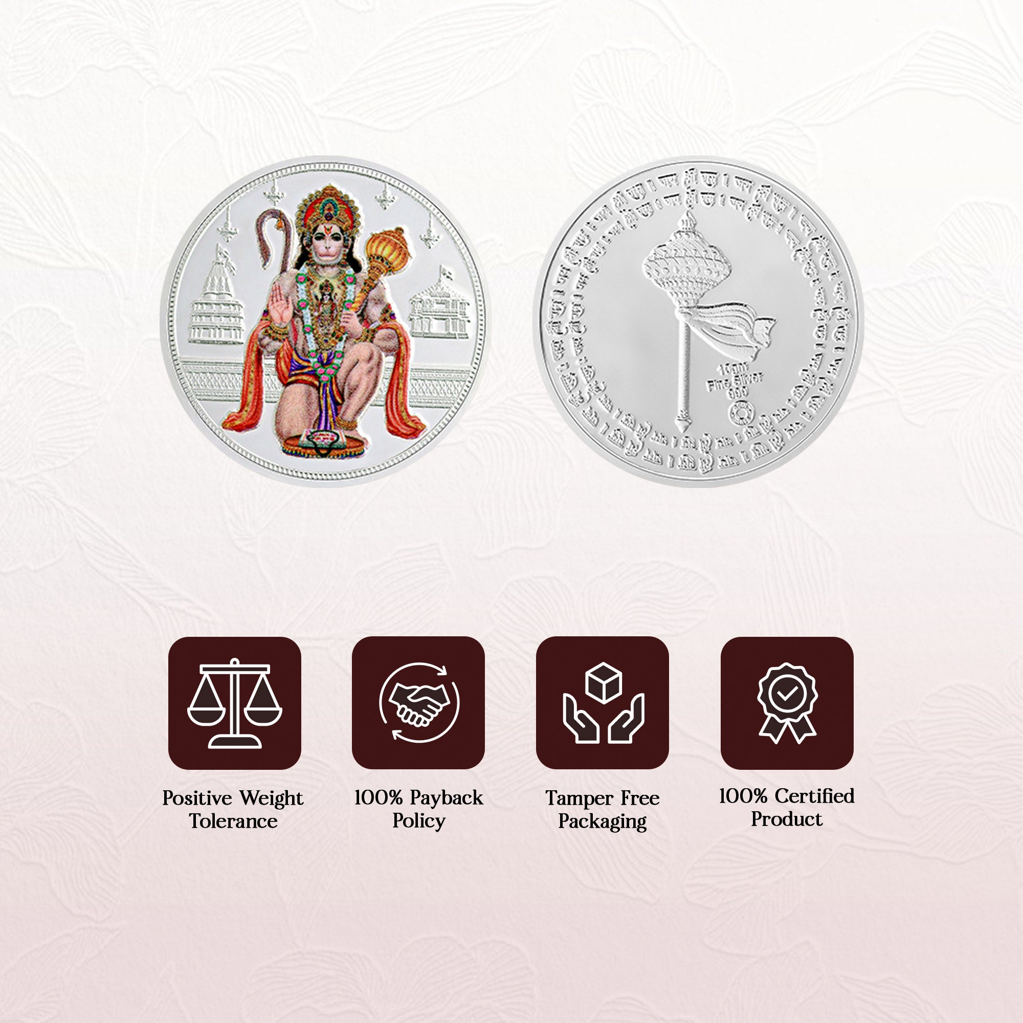 Pure 999 Silver 10g Hanuman Ji Coin