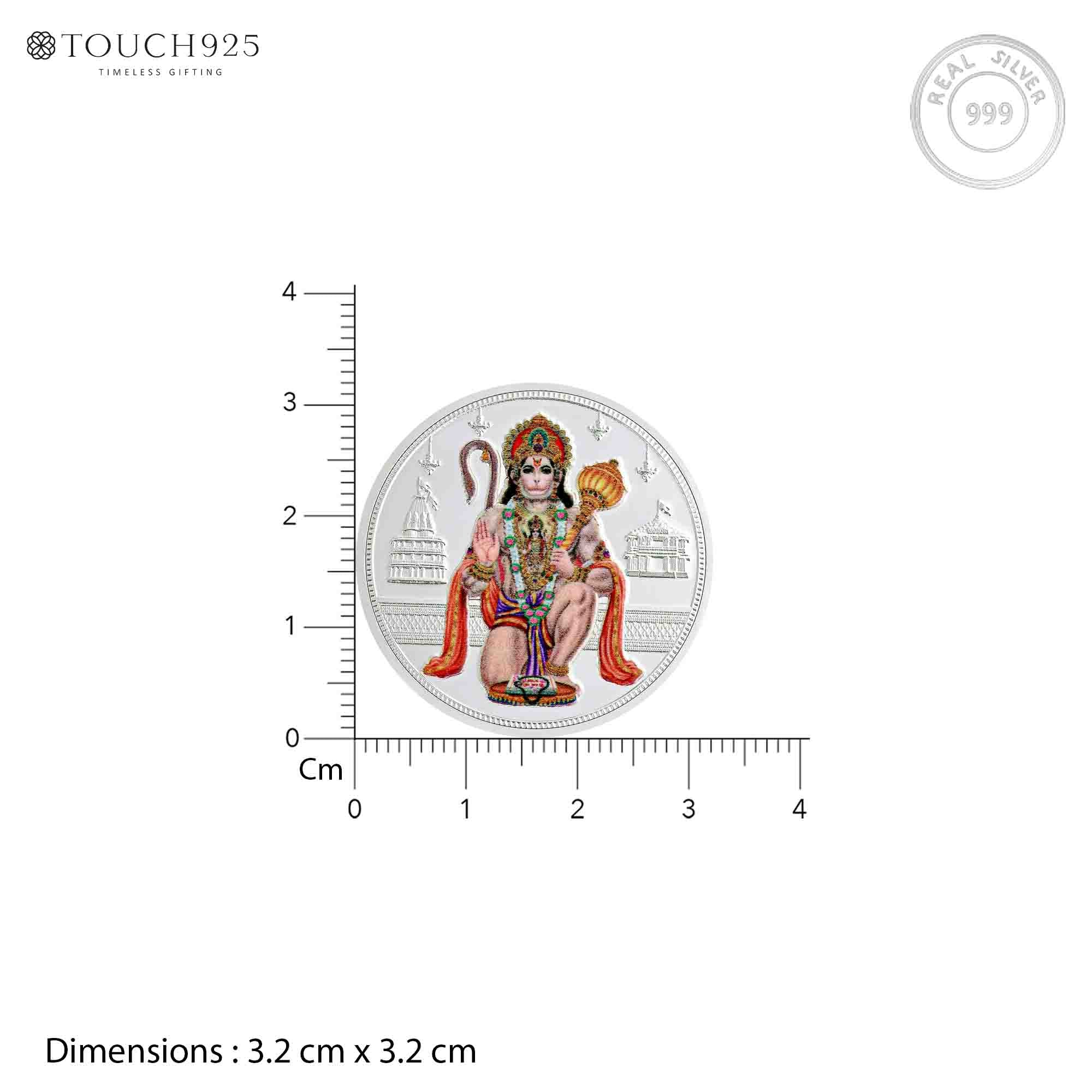 10g Hanuman Ji Pure 999 Silver Coin