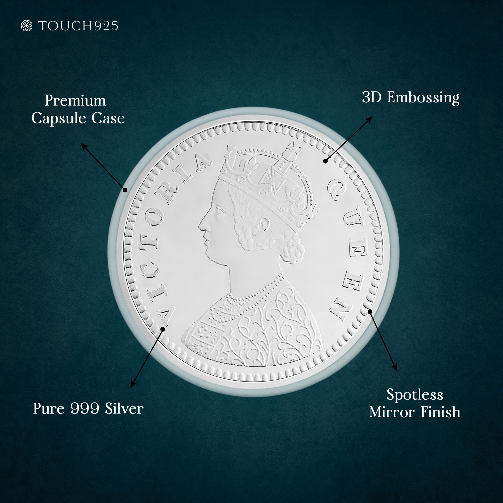 50g Queen Victoria Pure 999 Silver Coin