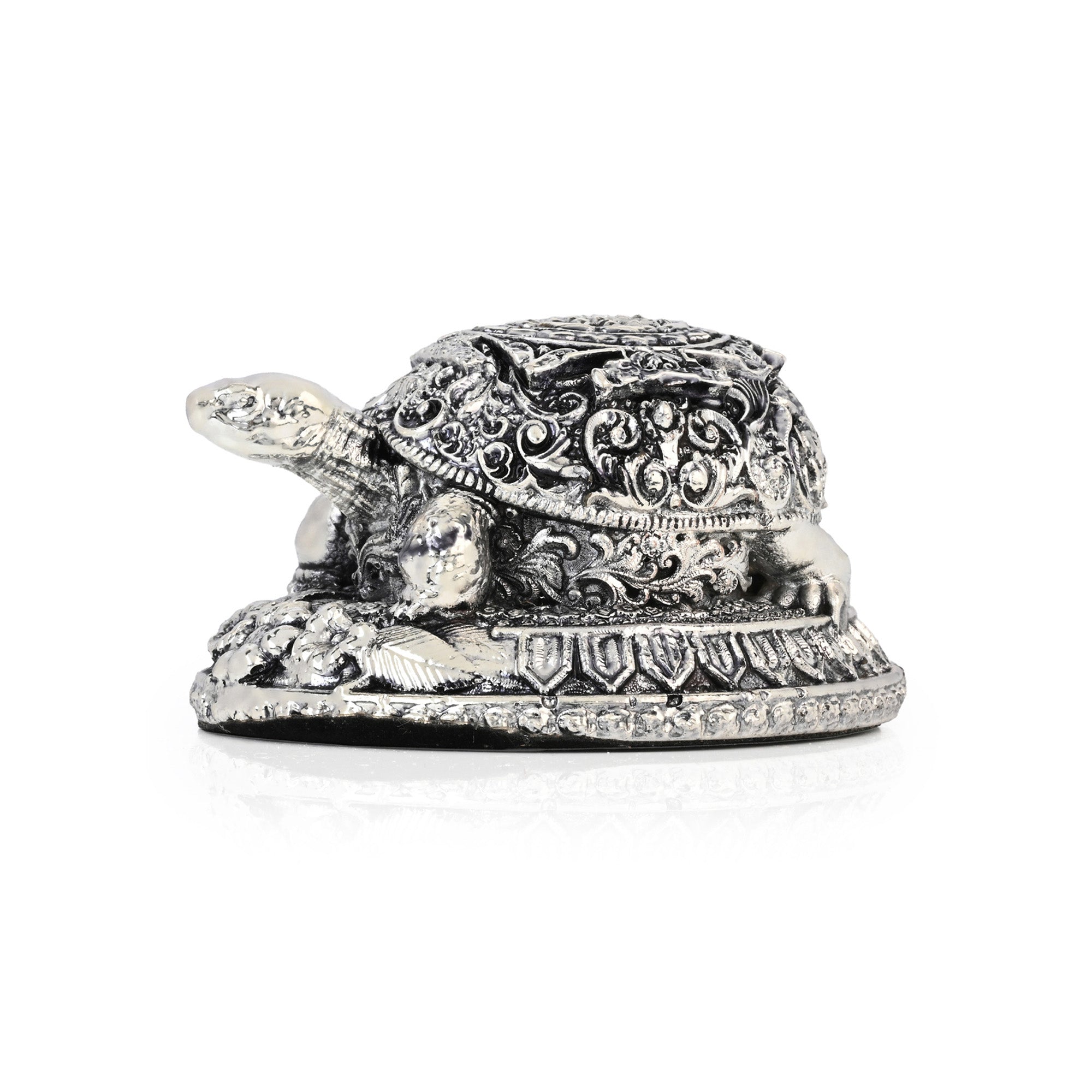 999 Silver Plated Tortoise Idol