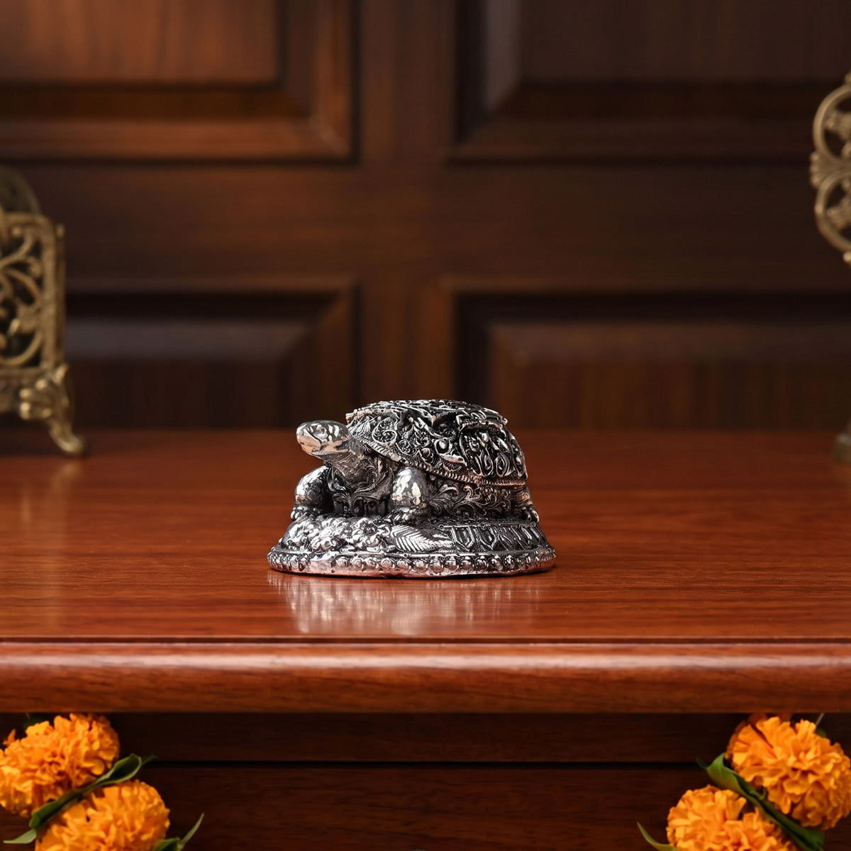 999 Silver Plated Tortoise Idol