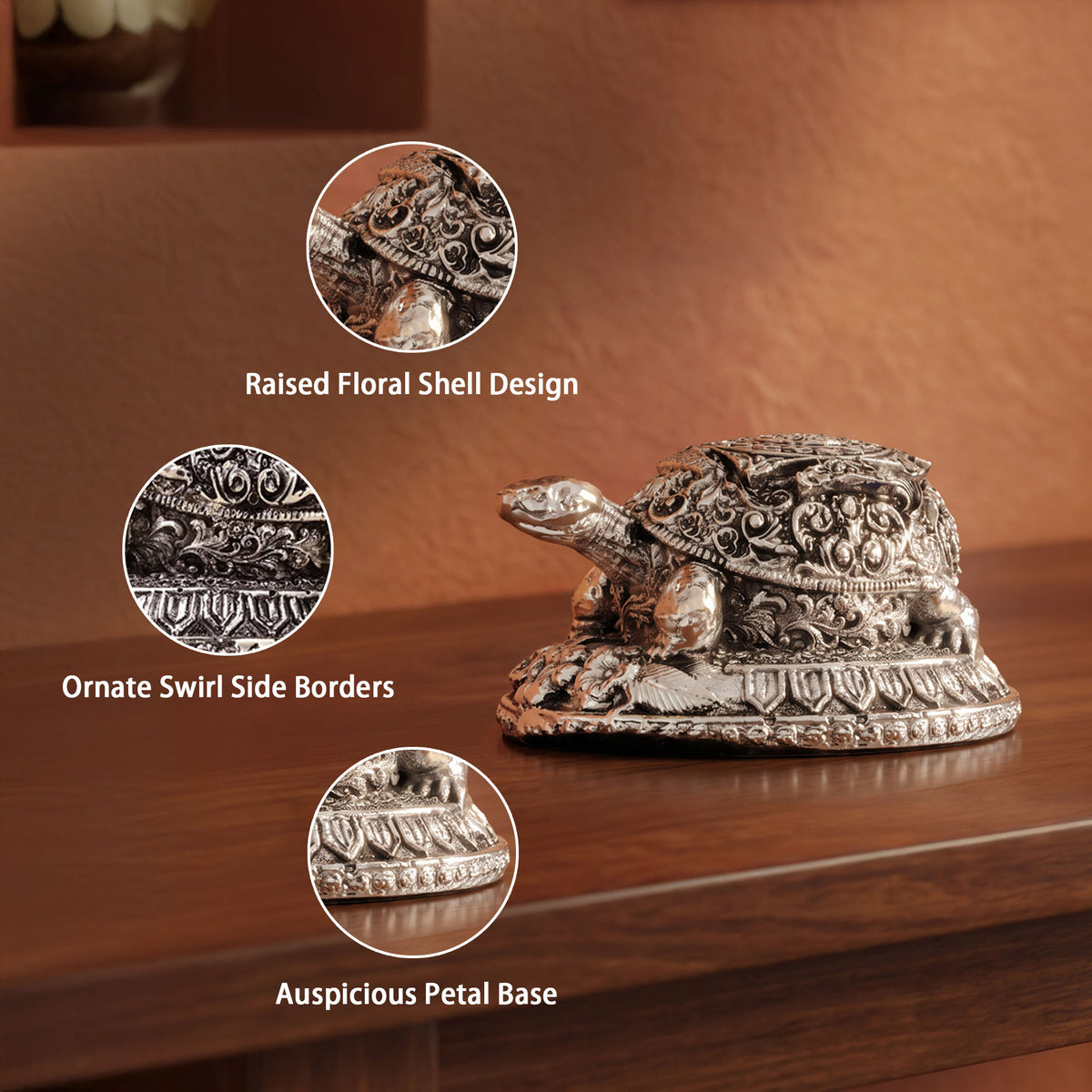 999 Silver Plated Tortoise Idol